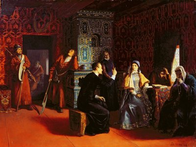 Marina Mniszech under Arrest with A Priest, 1883 by Mikhail Konstantinovich Klodt